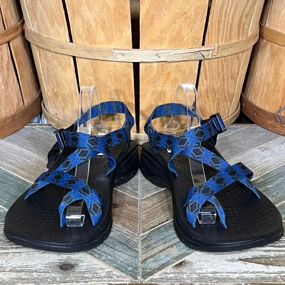 Chaco Z/2 EcoTread Blue Black Tribal Abstract Rafting Hiking Sandals Men Size 13